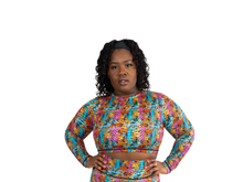 Load image into Gallery viewer, Rainbow Boa Long Sleeve Crop Top