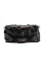Load image into Gallery viewer, CHARCOAL BLACK WITH SUNSET ORANGE LUXURY SPORT DUFFLE BAG