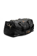 Load image into Gallery viewer, CHARCOAL BLACK WITH SUNSET ORANGE LUXURY SPORT DUFFLE BAG