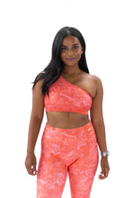 Load image into Gallery viewer, PEACH MARBLE ONE SHOULDER SPORT TOP