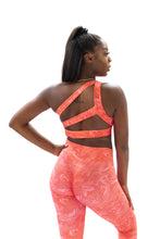 Load image into Gallery viewer, PEACH MARBLE ONE SHOULDER SPORT TOP