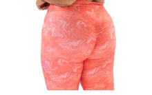 Load image into Gallery viewer, PEACH MARBLE SCRUNCH BUM LEGGINGS