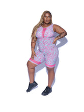 Load image into Gallery viewer, PINK PYTHON SHORT "V" BACK BODYSUIT