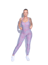Load image into Gallery viewer, PINK PYTHON "T" BACK FULL LENGTH BODYSUIT