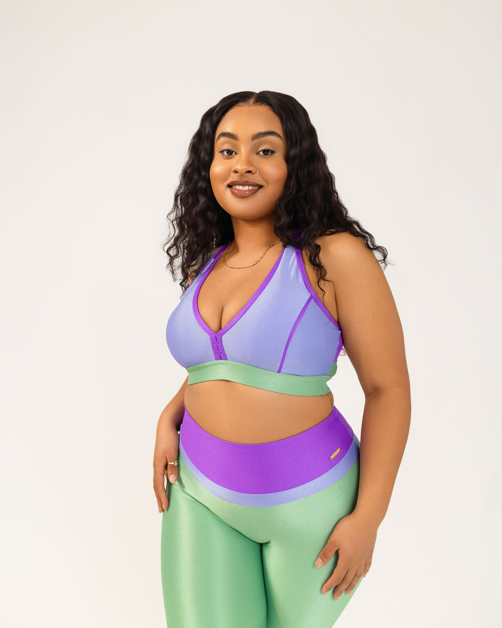 Bold Tri-Colour Bra- Pink