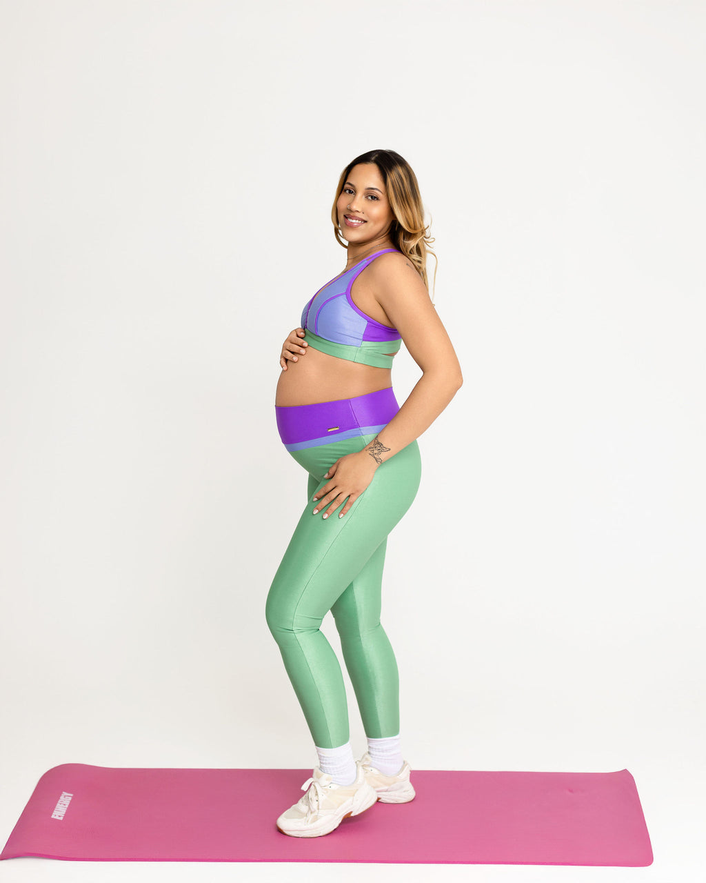 Bold Tri-Colour Leggings- Pink