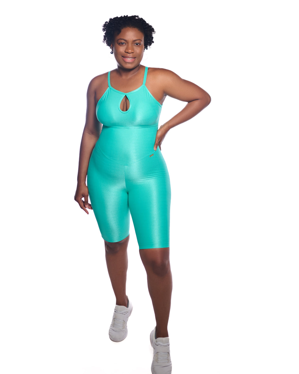 ELEVATE BIKER SHORTS JUMPSUIT AQUAMARINE