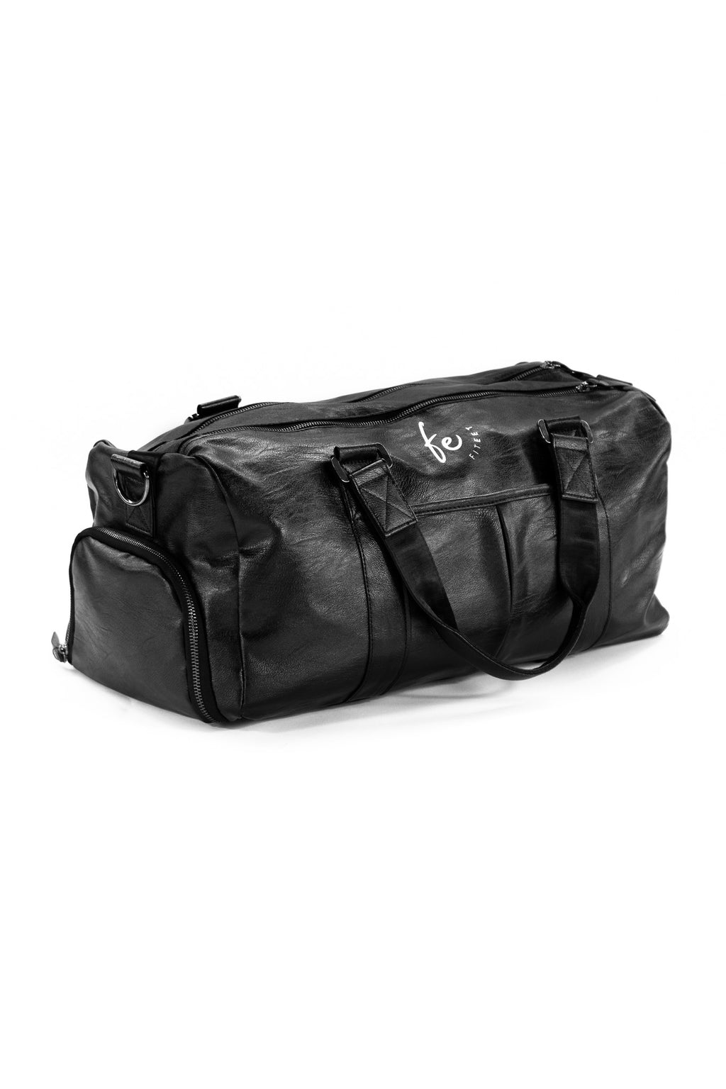 CHARCOAL BLACK WITH IVORY LUXURY SPORT DUFFLE BAG