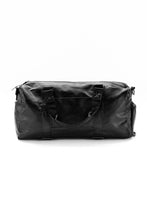 Load image into Gallery viewer, CHARCOAL BLACK WITH IVORY LUXURY SPORT DUFFLE BAG
