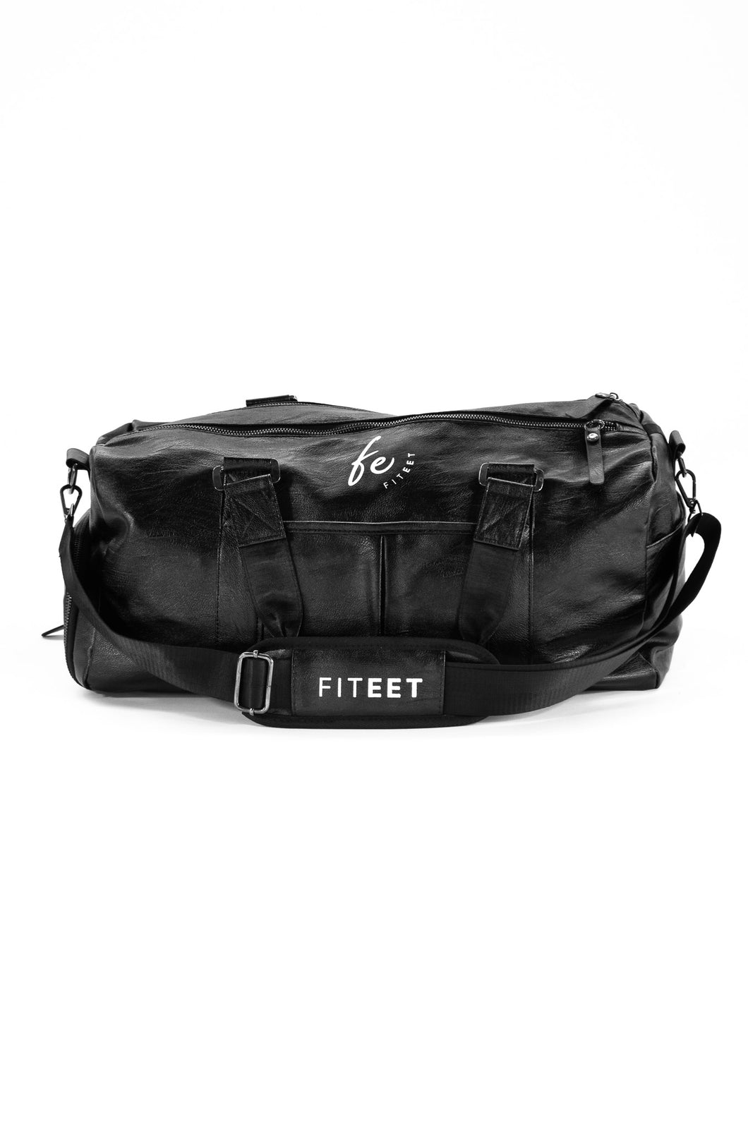 CHARCOAL BLACK WITH IVORY LUXURY SPORT DUFFLE BAG
