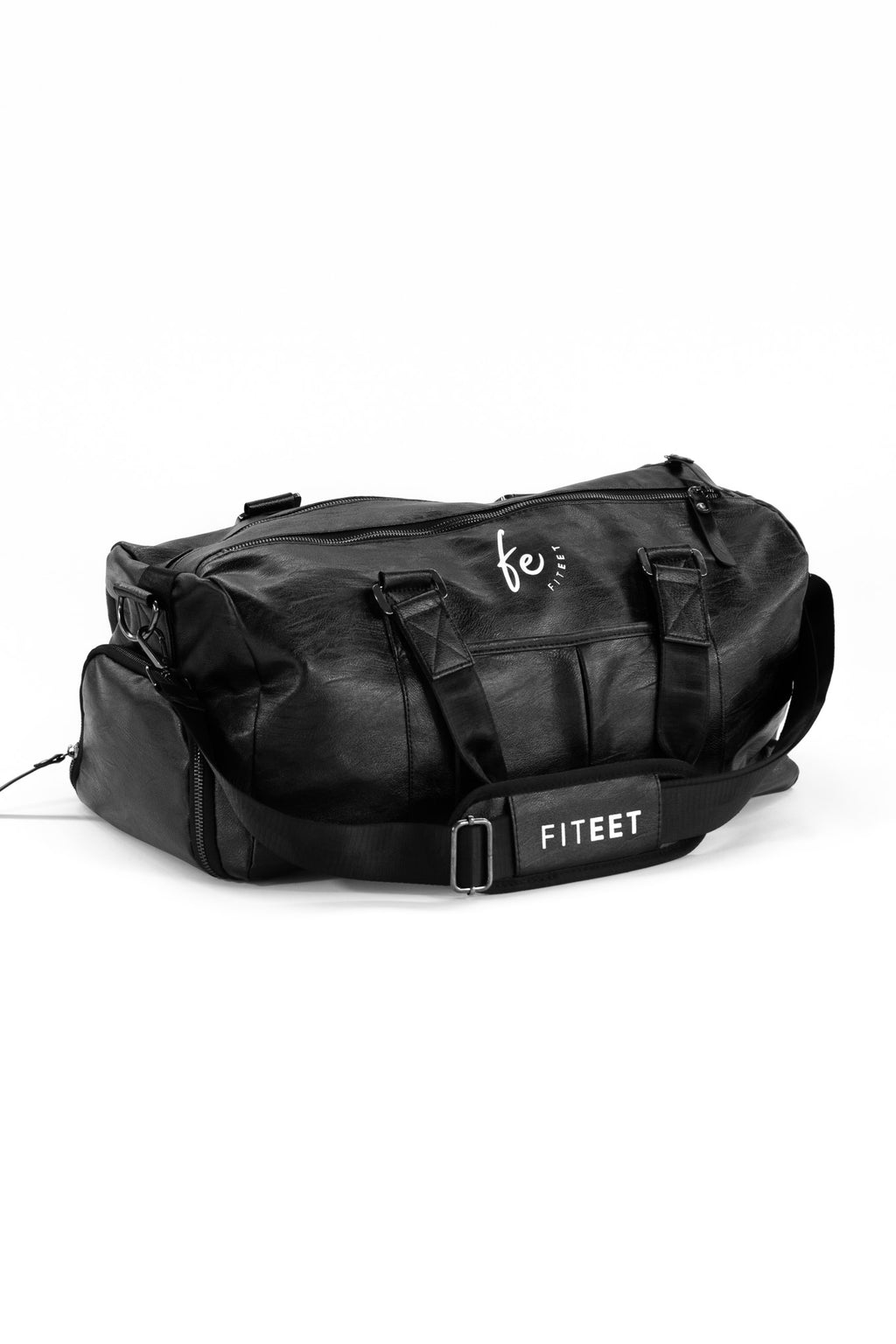 CHARCOAL BLACK WITH IVORY LUXURY SPORT DUFFLE BAG