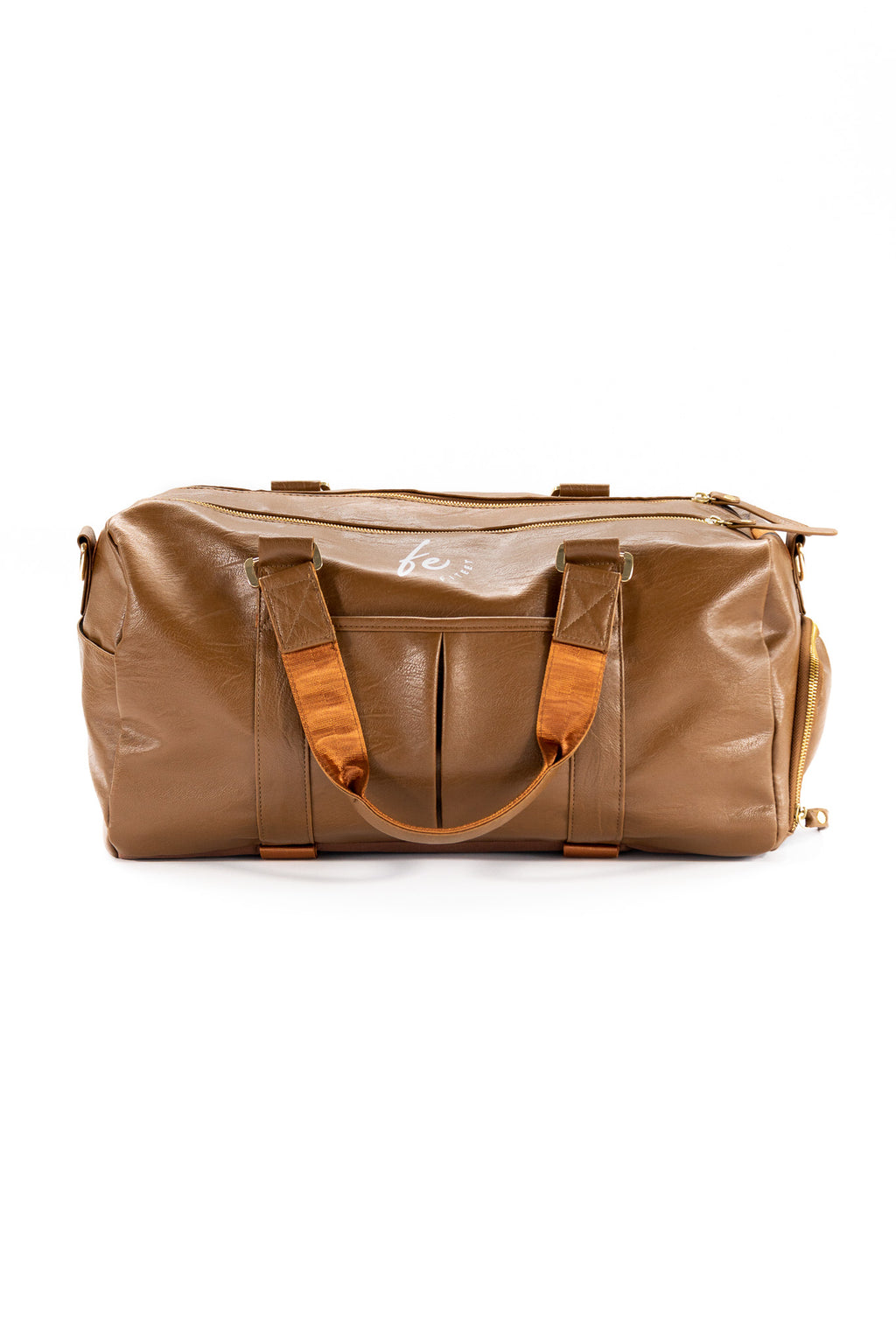 CARAMEL BROWN LUXURY SPORT DUFFLE BAG