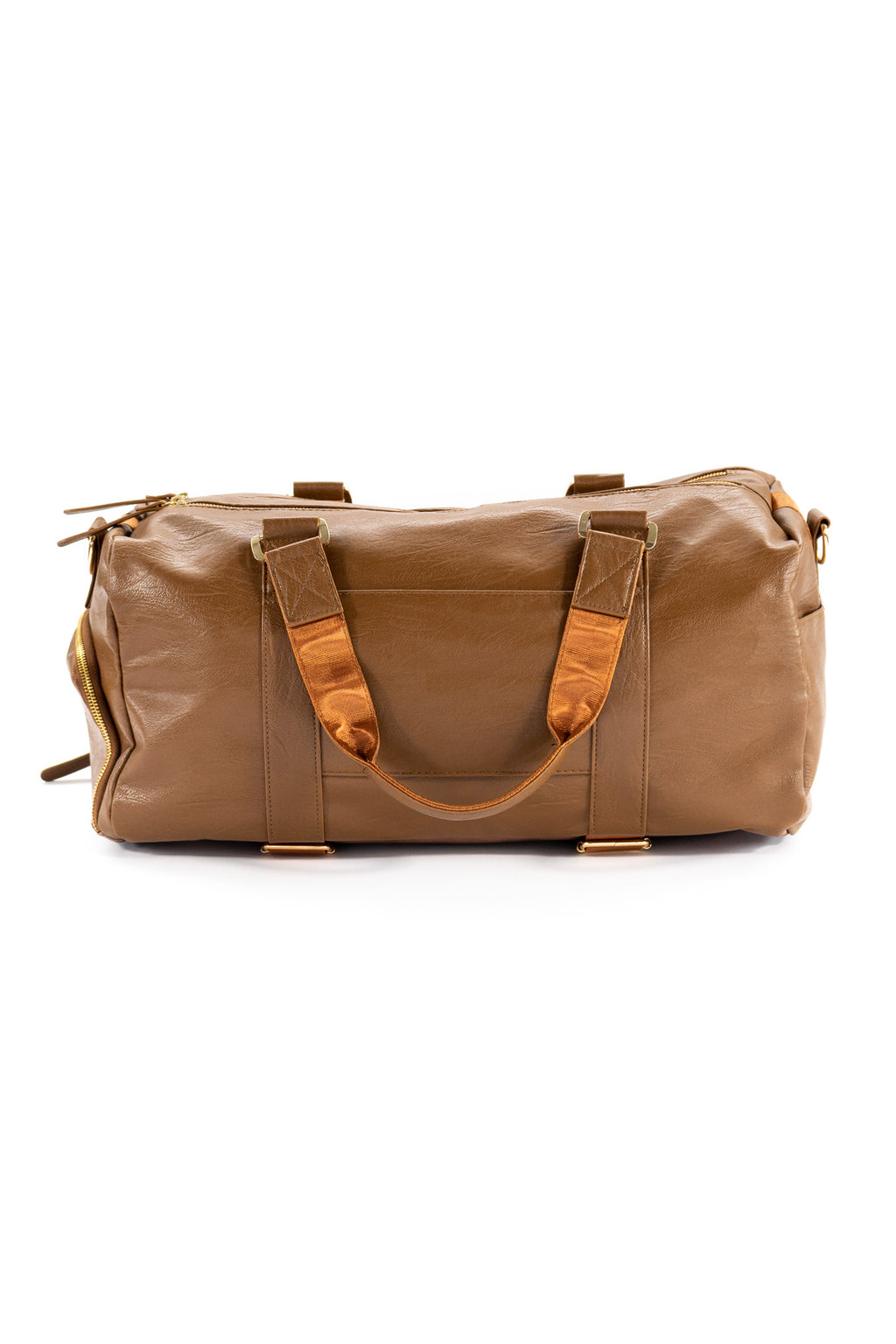 CARAMEL BROWN LUXURY SPORT DUFFLE BAG