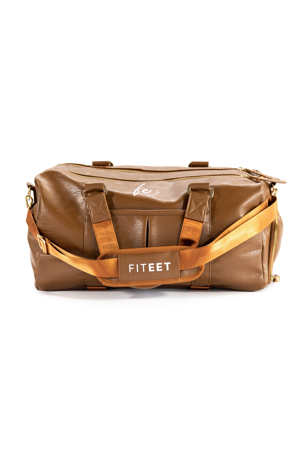 CARAMEL BROWN LUXURY SPORT DUFFLE BAG