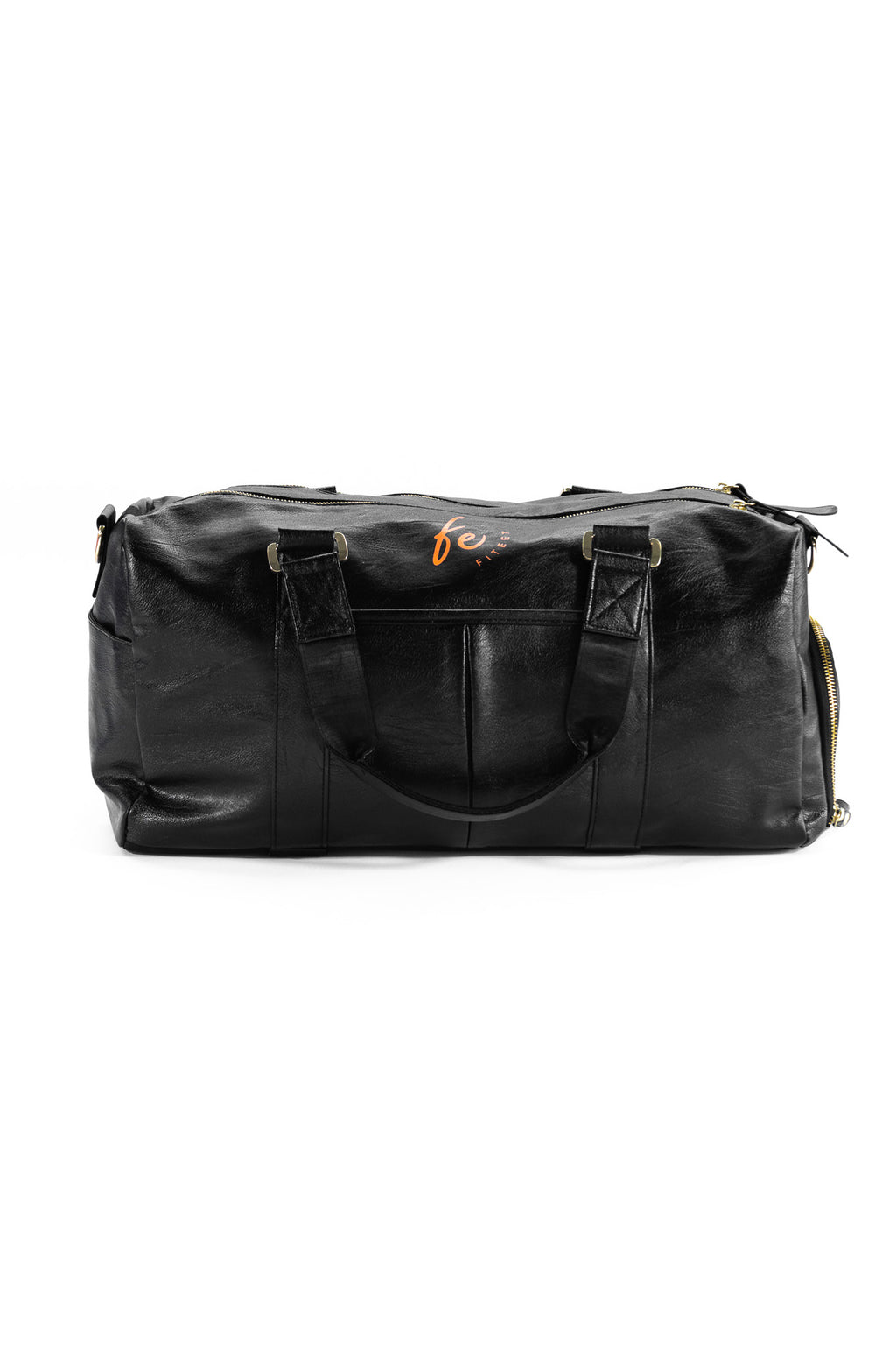 CHARCOAL BLACK WITH SUNSET ORANGE LUXURY SPORT DUFFLE BAG