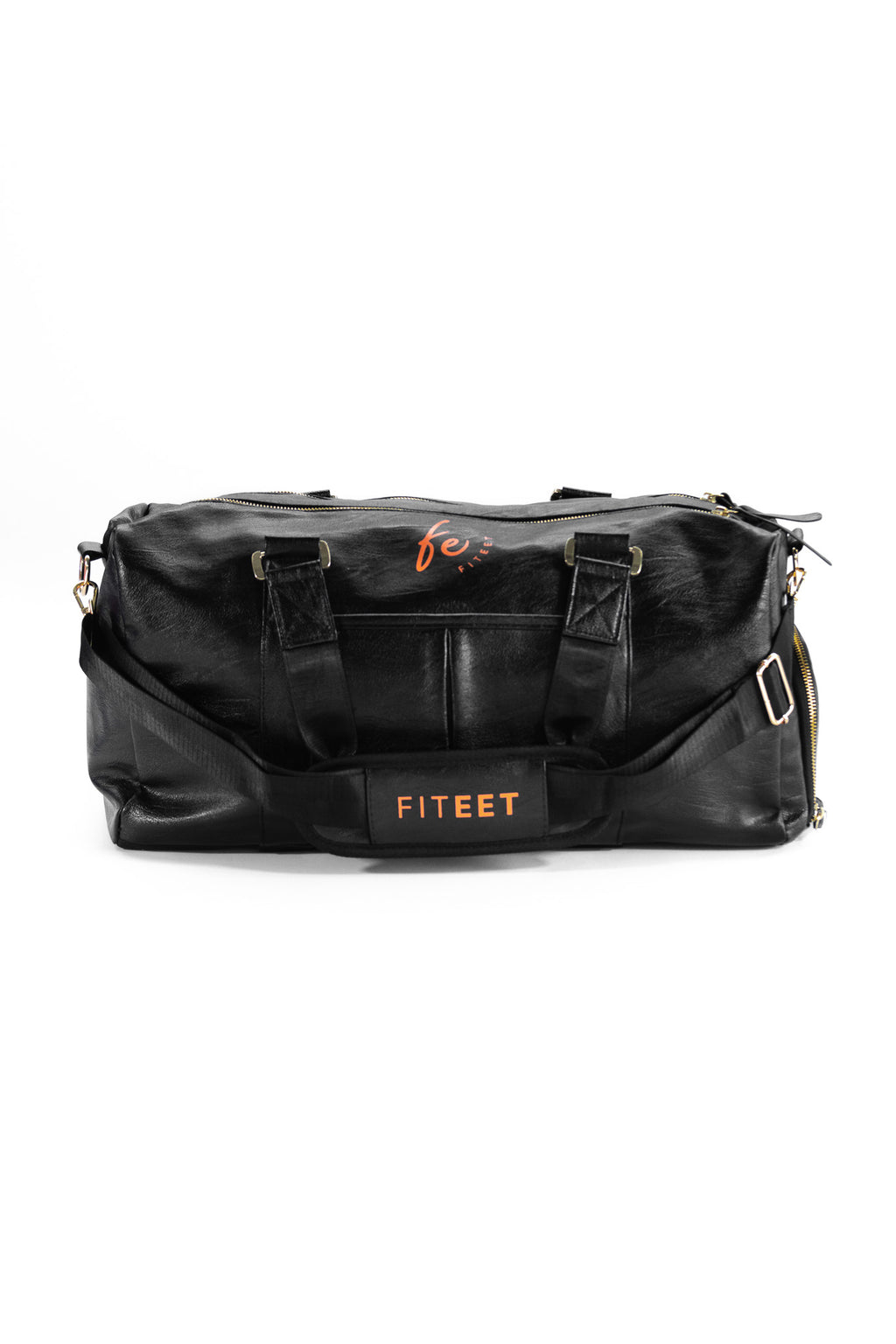 CHARCOAL BLACK WITH SUNSET ORANGE LUXURY SPORT DUFFLE BAG