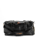 Load image into Gallery viewer, CHARCOAL BLACK WITH SUNSET ORANGE LUXURY SPORT DUFFLE BAG

