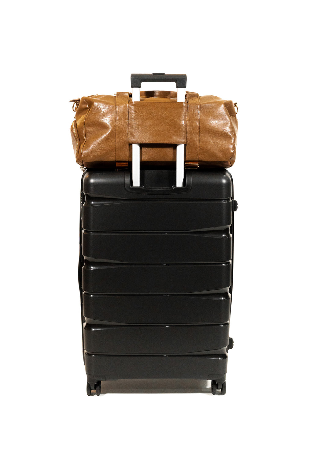 CARAMEL BROWN LUXURY SPORT DUFFLE BAG