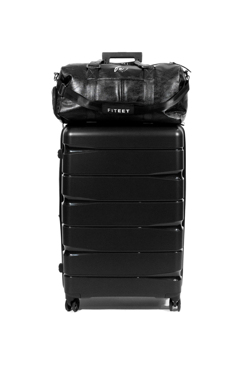 CHARCOAL BLACK WITH IVORY LUXURY SPORT DUFFLE BAG