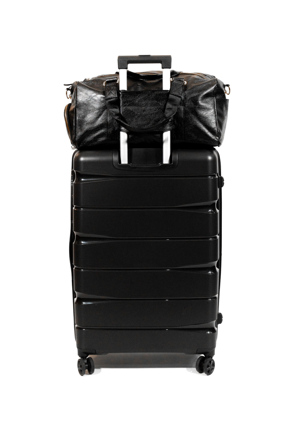 CHARCOAL BLACK WITH SUNSET ORANGE LUXURY SPORT DUFFLE BAG