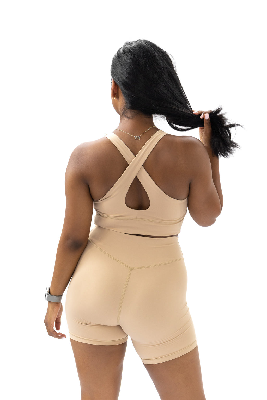 BEIGE 6" BIKER SHORTS