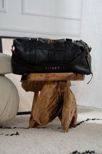 Load image into Gallery viewer, CHARCOAL BLACK WITH SUNSET ORANGE LUXURY SPORT DUFFLE BAG
